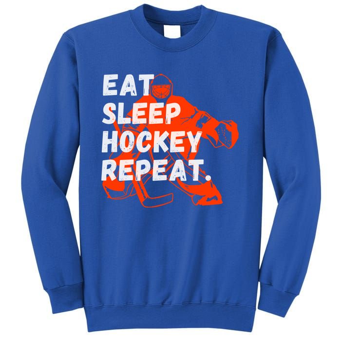 Vintage Eat Sleep Ice Hockey Repeat Sports Lovers Players Gift Sweatshirt