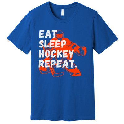 Vintage Eat Sleep Ice Hockey Repeat Sports Lovers Players Gift Premium T-Shirt