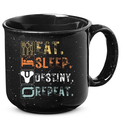 Vintage Eat Sleep Destiny Repeat Funny Eat Sleep Destiny 15oz Campfire Ceramic Mug
