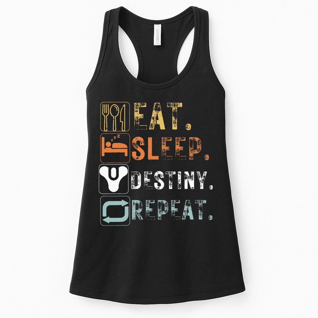 Vintage Eat Sleep Destiny Repeat Funny Eat Sleep Destiny Womens Tank Top