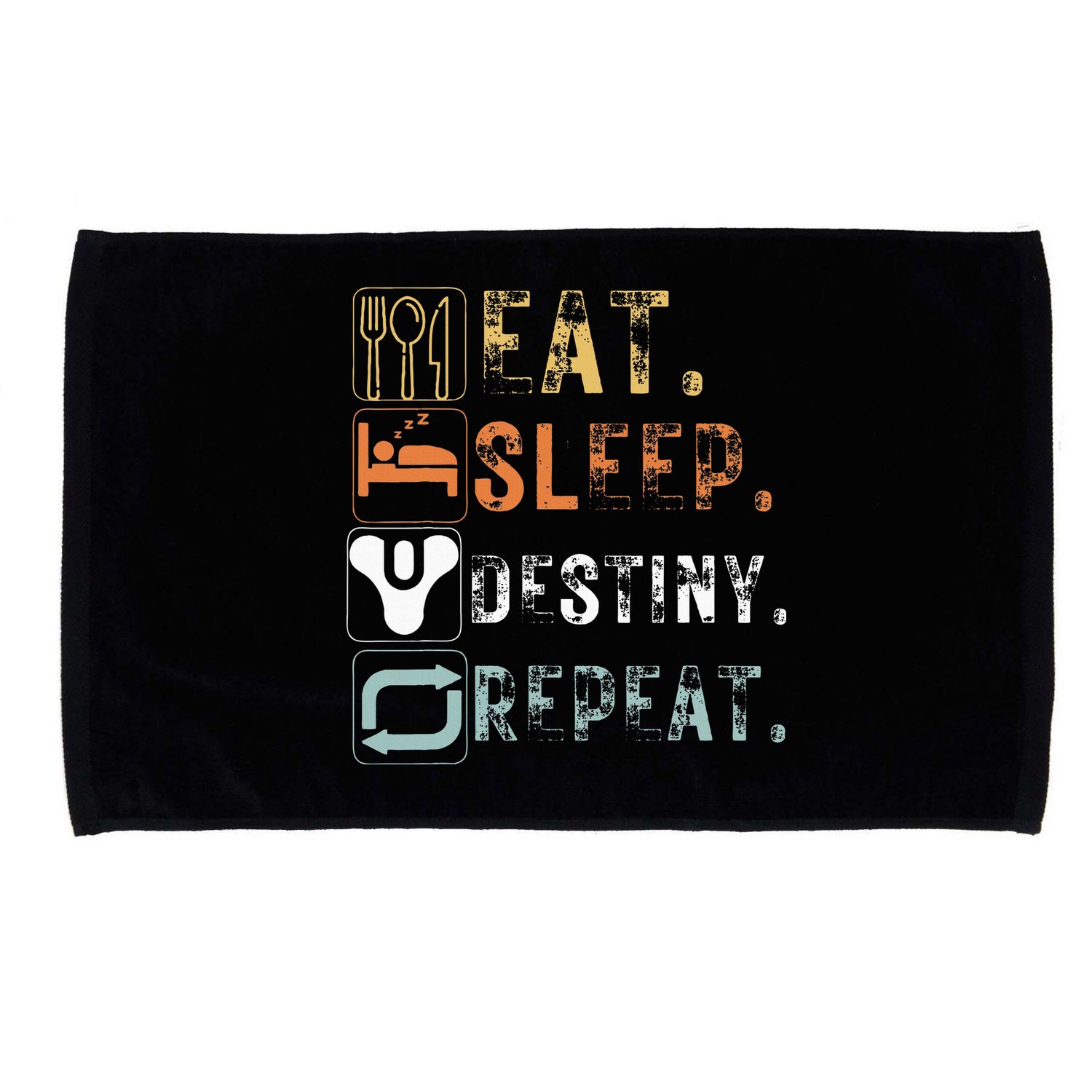 Vintage Eat Sleep Destiny Repeat Funny Eat Sleep Destiny Microfiber Hand Towel
