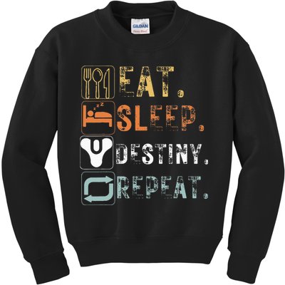 Vintage Eat Sleep Destiny Repeat Funny Eat Sleep Destiny Kids Sweatshirt