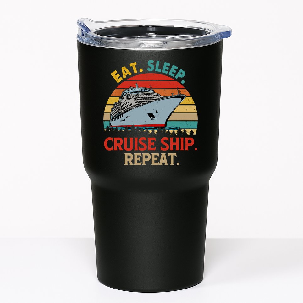 Vintage Eat Sleep Cruise Ship Repeat Funny Cruise Ship Lover Tumbler