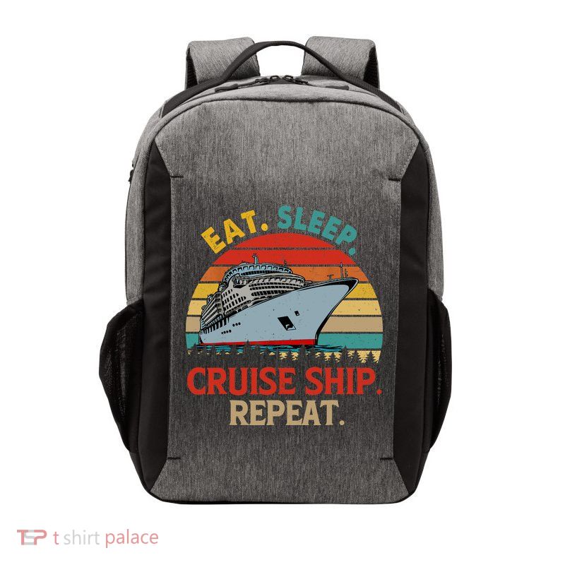 Vintage Eat Sleep Cruise Ship Repeat Funny Cruise Ship Lover Vector Backpack