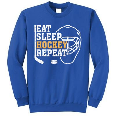 Vintage Eat Sleep Hockey Repeat Hockey Funny Ice Hockey Fan Gift Sweatshirt