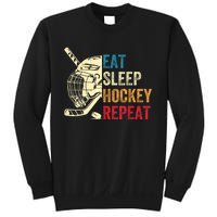 Vintage Eat Sleep Hockey Repeat Retro Ice Hockey Gift Sweatshirt