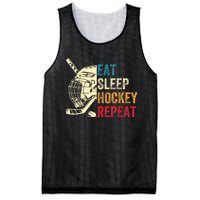 Vintage Eat Sleep Hockey Repeat Retro Ice Hockey Gift Mesh Reversible Basketball Jersey Tank