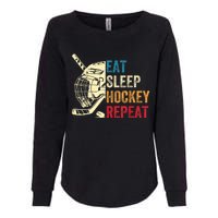 Vintage Eat Sleep Hockey Repeat Retro Ice Hockey Gift Womens California Wash Sweatshirt