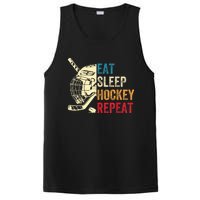 Vintage Eat Sleep Hockey Repeat Retro Ice Hockey Gift PosiCharge Competitor Tank