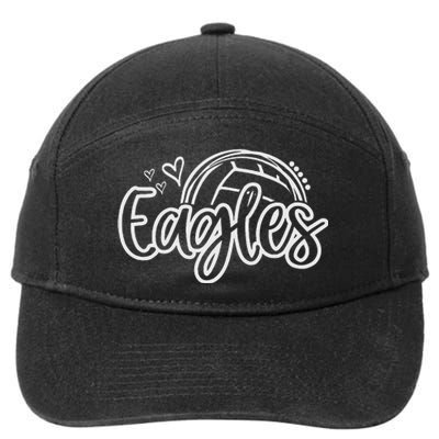 Volleyball Eagle School Sports Fan Team Spirit 7-Panel Snapback Hat