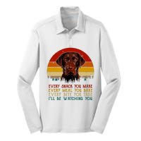 Vintage Every Snack You Make Dog Chocolate Lab Silk Touch Performance Long Sleeve Polo