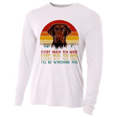 Vintage Every Snack You Make Dog Chocolate Lab Cooling Performance Long Sleeve Crew