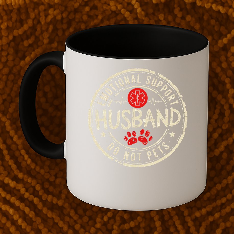 Vintage Emotional Support Husband Do Not Pet Funny Lover Mug