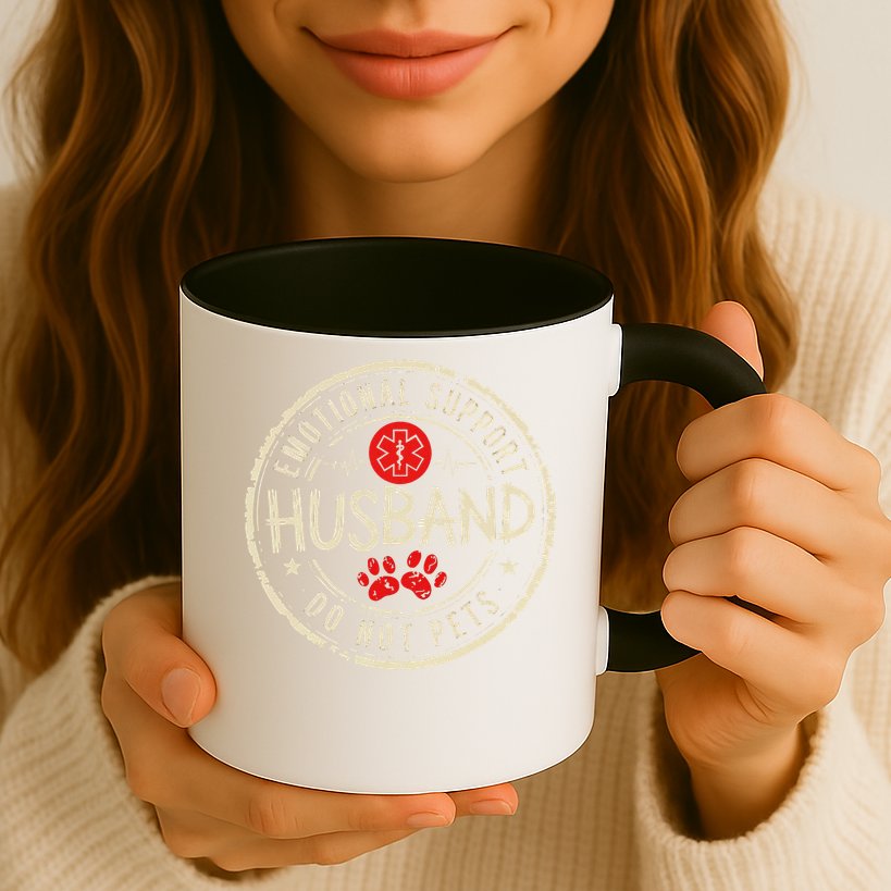 Vintage Emotional Support Husband Do Not Pet Funny Lover Mug