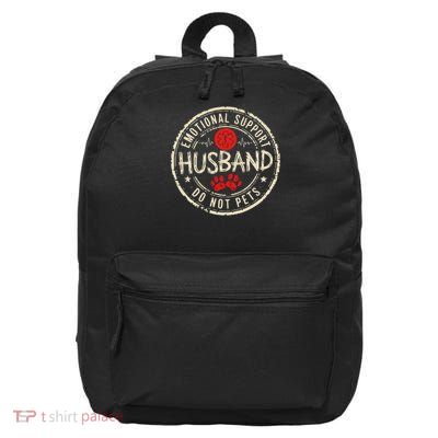 Vintage Emotional Support Husband Do Not Pet Funny Lover 16 in Basic Backpack