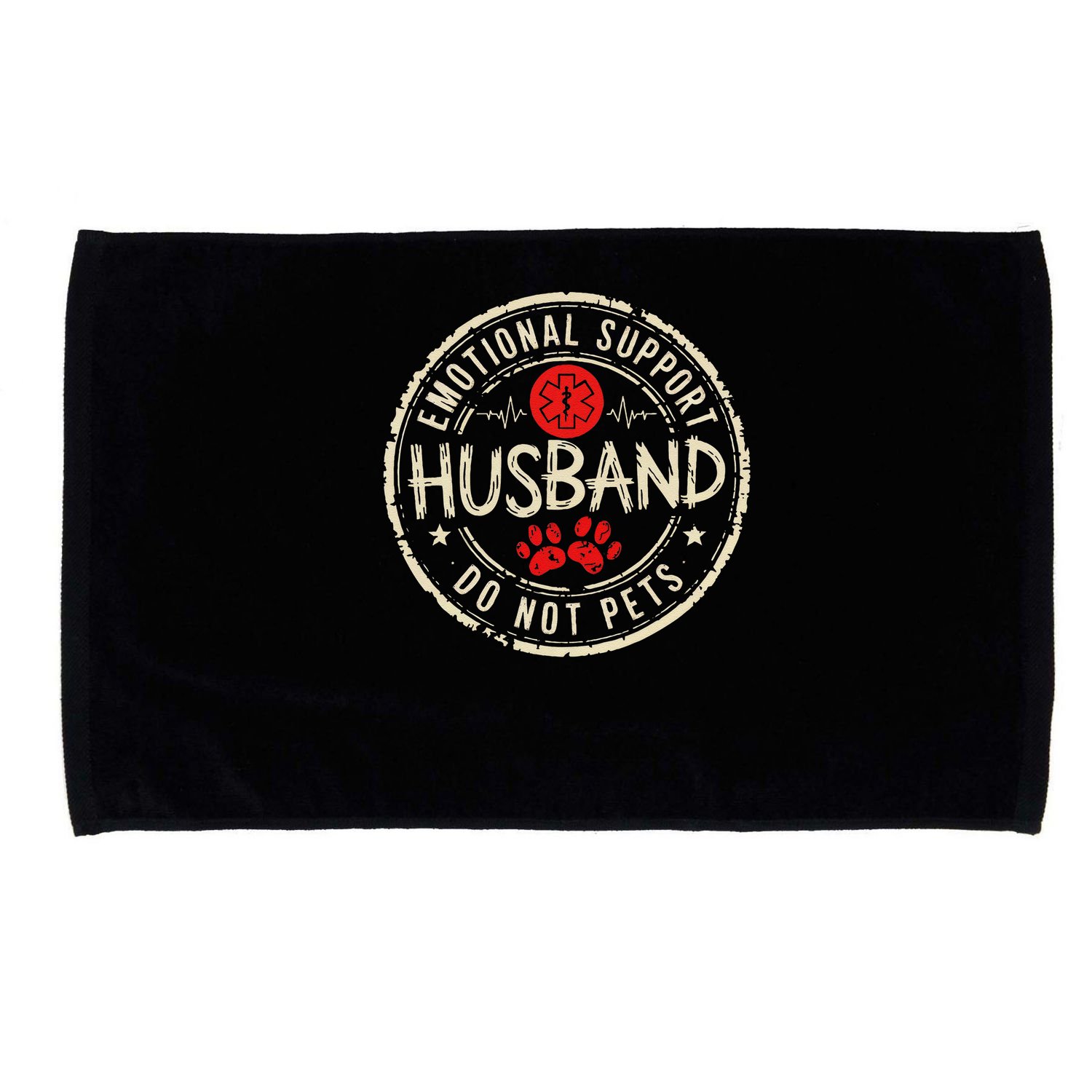 Vintage Emotional Support Husband Do Not Pet Funny Lover Microfiber Hand Towel