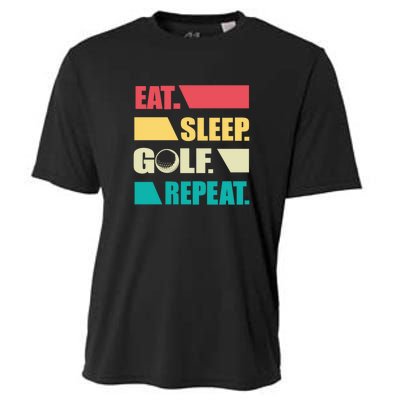 Vintage Eat Sleep Golf Repeat Gift For Father's Day Cooling Performance Crew T-Shirt