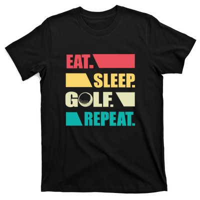 Vintage Eat Sleep Golf Repeat Gift For Father's Day T-Shirt