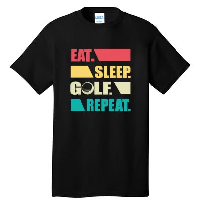 Vintage Eat Sleep Golf Repeat Gift For Father's Day Tall T-Shirt