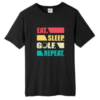 Vintage Eat Sleep Golf Repeat Gift For Father's Day Tall Fusion ChromaSoft Performance T-Shirt