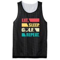 Vintage Eat Sleep Golf Repeat Gift For Father's Day Mesh Reversible Basketball Jersey Tank