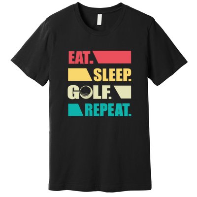 Vintage Eat Sleep Golf Repeat Gift For Father's Day Premium T-Shirt