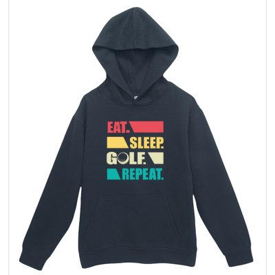 Vintage Eat Sleep Golf Repeat Gift For Father's Day Urban Pullover Hoodie