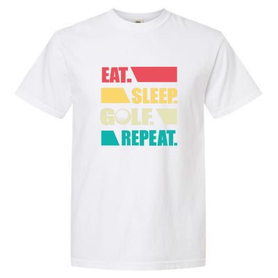 Vintage Eat Sleep Golf Repeat Gift For Father's Day Garment-Dyed Heavyweight T-Shirt