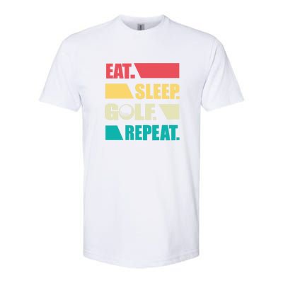 Vintage Eat Sleep Golf Repeat Gift For Father's Day Softstyle CVC T-Shirt