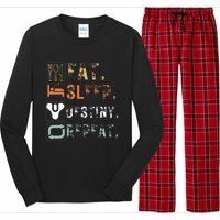 Vintage Eat Sleep Destiny Repeat Funny Eat Sleep Long Sleeve Pajama Set