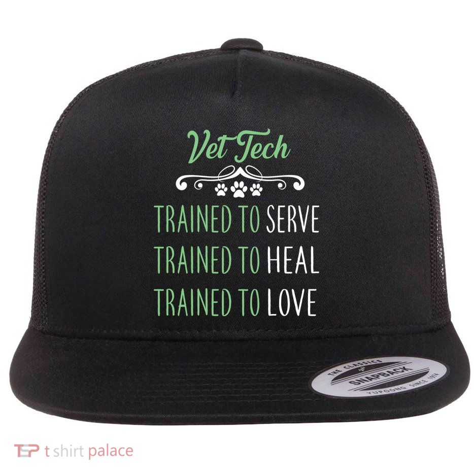 Vet Tech Trained To Serve Heal Love Flatbill Hat