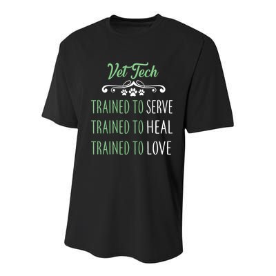 Vet Tech Trained To Serve Heal Love Youth Performance Sprint T-Shirt