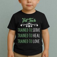 Vet Tech Trained To Serve Heal Love Toddler T-Shirt