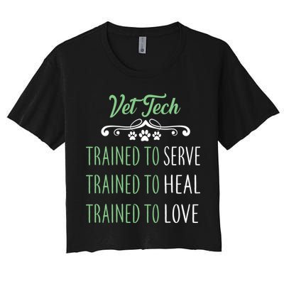 Vet Tech Trained To Serve Heal Love Crop Top
