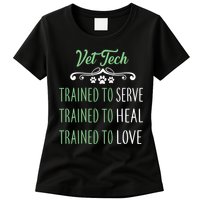 Vet Tech Trained To Serve Heal Love Womens T-Shirt