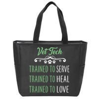 Vet Tech Trained To Serve Heal Love Zip Tote Bag