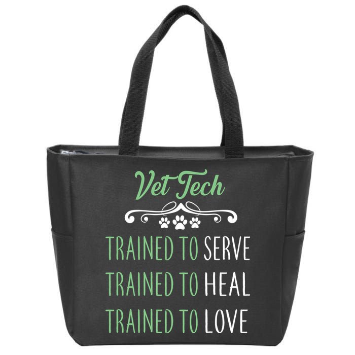 Vet Tech Trained To Serve Heal Love Zip Tote Bag