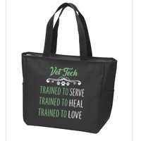 Vet Tech Trained To Serve Heal Love Zip Tote Bag