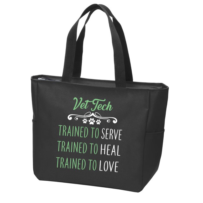 Vet Tech Trained To Serve Heal Love Zip Tote Bag