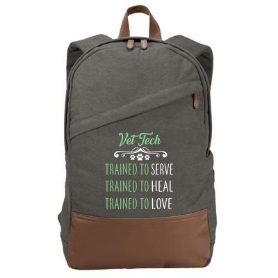Vet Tech Trained To Serve Heal Love Cotton Canvas Backpack