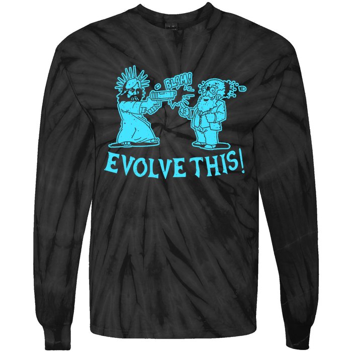 Vintage Evolve This Jesus And Darwin 2 Tie-Dye Long Sleeve Shirt