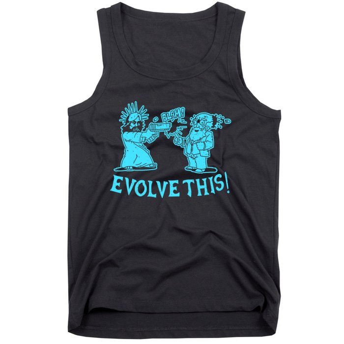 Vintage Evolve This Jesus And Darwin 2 Tank Top