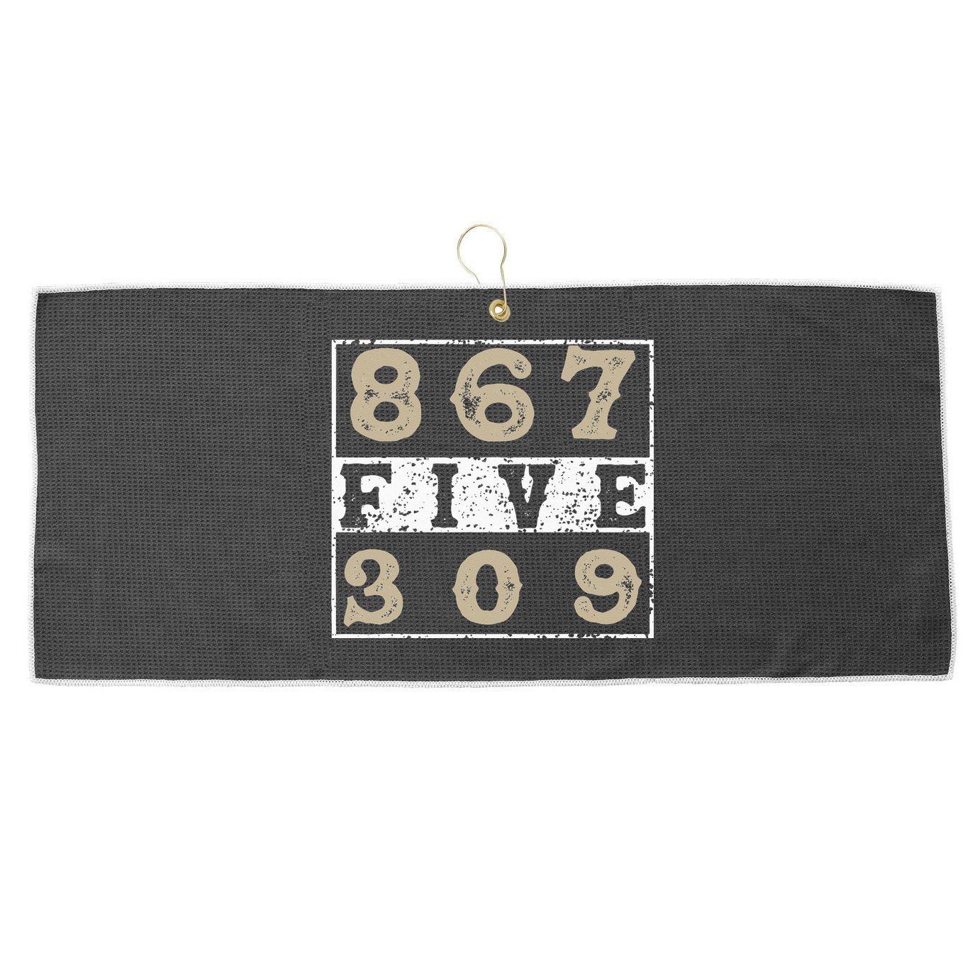 Vintage Eighties Tee 867 Five 309 Apparel and Funny 80's Large Microfiber Waffle Golf Towel