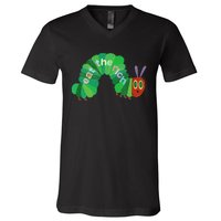 Vintage Eat The Rich Hungry Cute Caterpillar Worm V-Neck T-Shirt