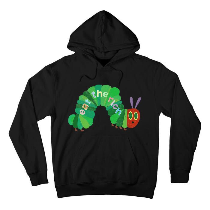 Vintage Eat The Rich Hungry Cute Caterpillar Worm Tall Hoodie