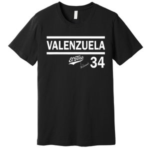 Valenzuela El Toro 34 Los Angeles Throwback Premium T-Shirt