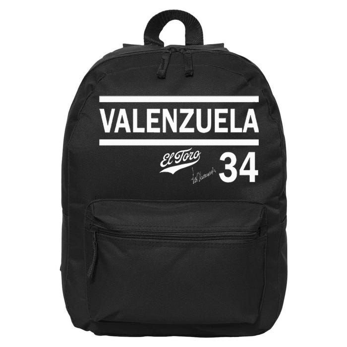 Valenzuela El Toro 34 Los Angeles Throwback 16 in Basic Backpack