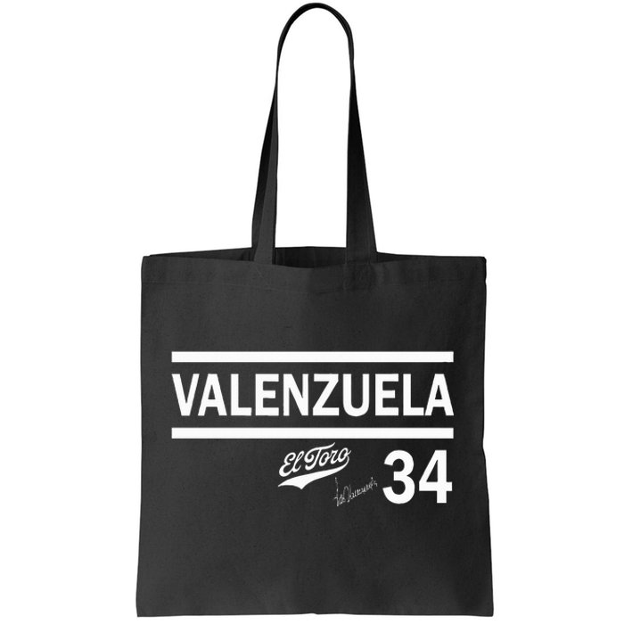 Valenzuela El Toro 34 Los Angeles Throwback Tote Bag