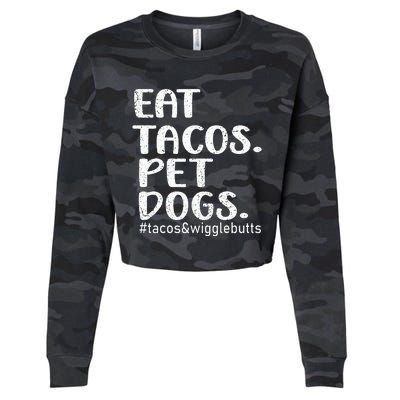 Vintage Eat Tacos Pet Dogs Tacos Cropped Pullover Crew