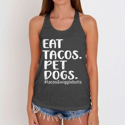 Vintage Eat Tacos Pet Dogs Tacos Women's Knotted Racerback Tank